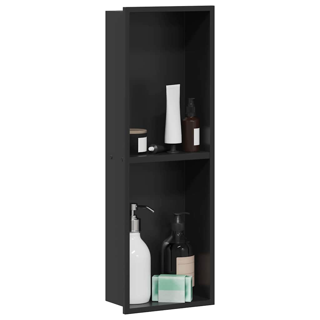 vidaXL Douche Niche Zwart 60 x 20 x 9,5 cm Roestvrij staal