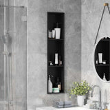 vidaXL Douche Niche Zwart 60 x 20 x 9,5 cm Roestvrij staal