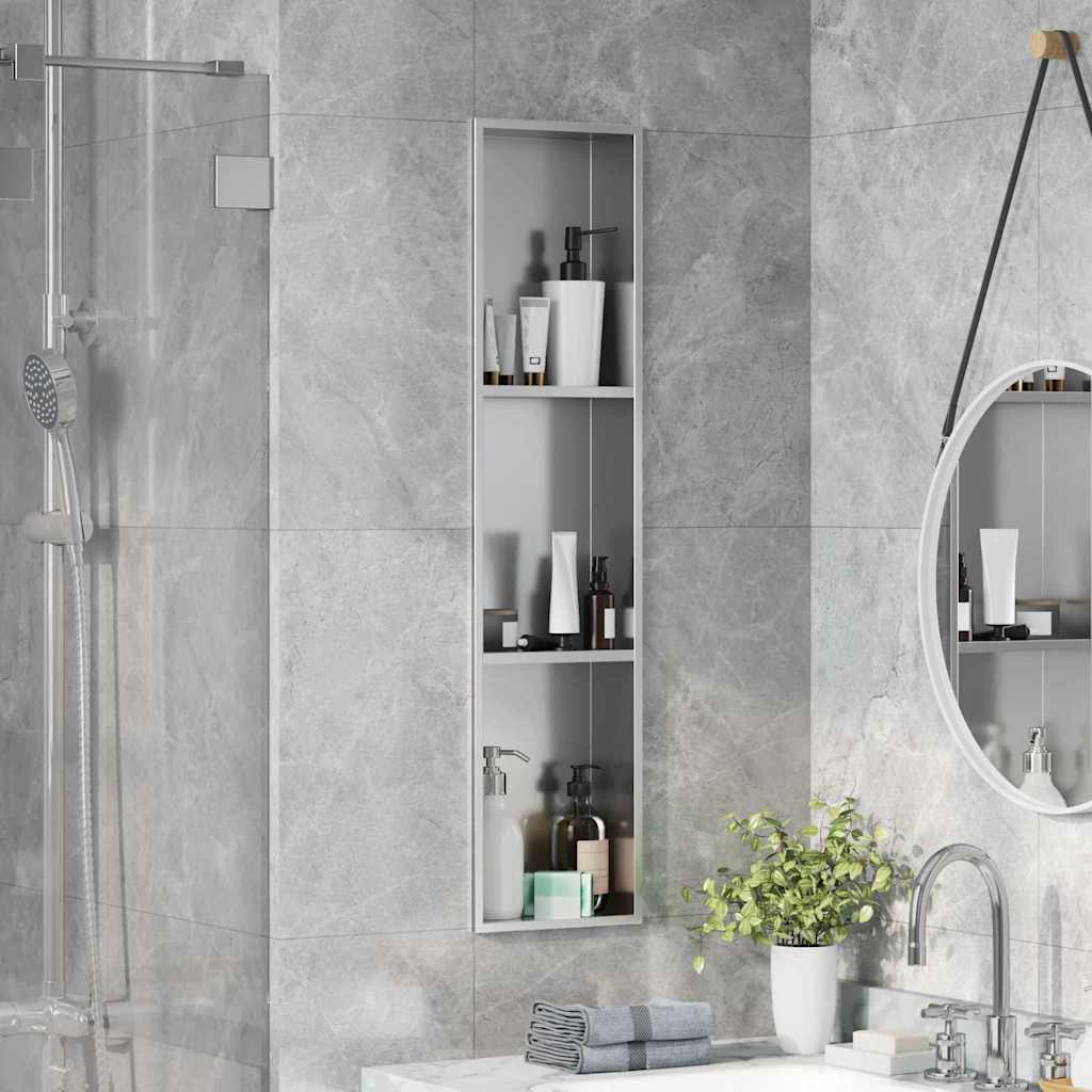 vidaXL Douche Niche Zwart 60 x 20 x 9,5 cm Roestvrij staal