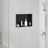 vidaXL Douche Niche Zwart 30 x 20 x 9,5 cm Roestvrij staal