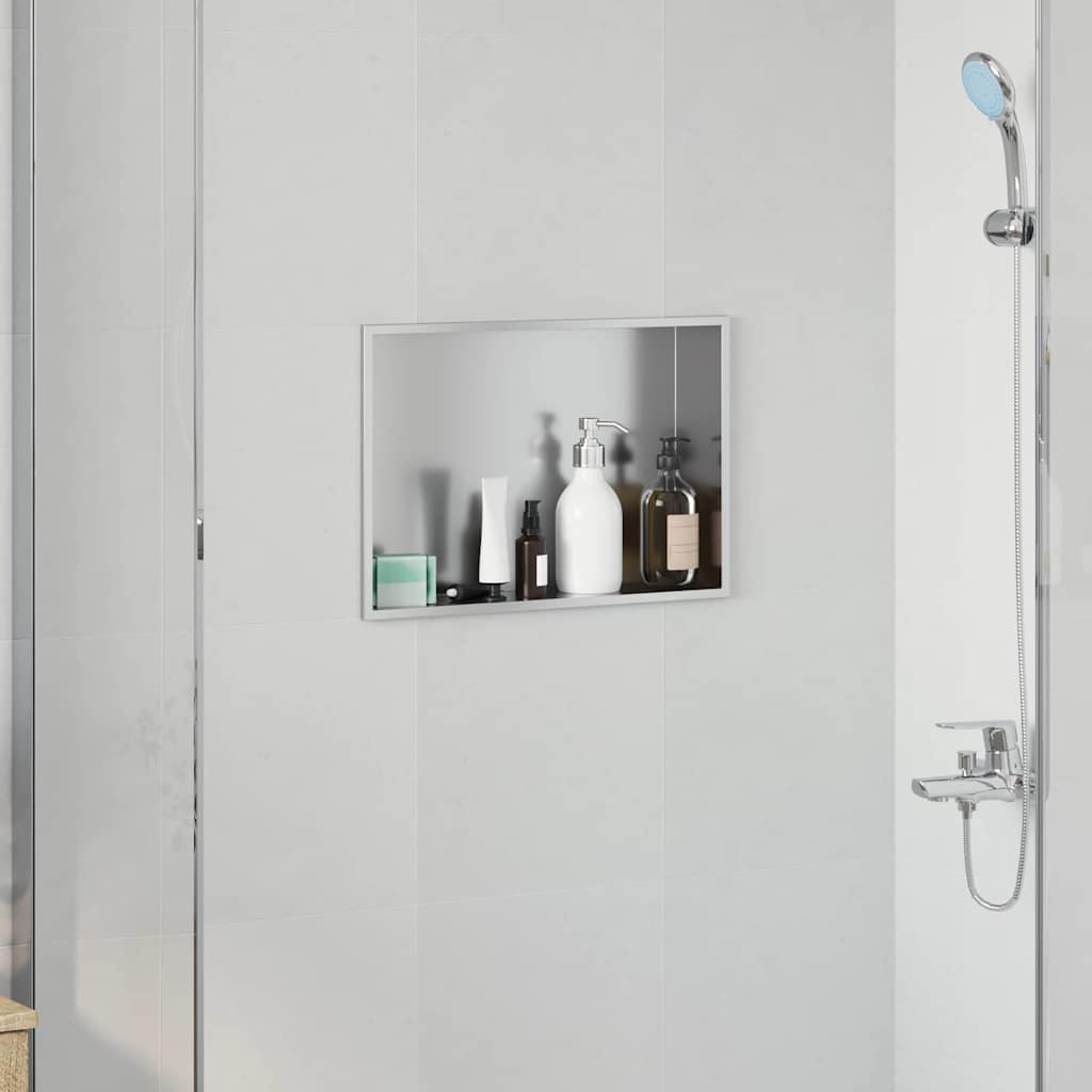 vidaXL Douche Niche Zwart 30 x 20 x 9,5 cm Roestvrij staal