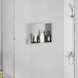 vidaXL Douche Niche Zwart 30 x 20 x 9,5 cm Roestvrij staal