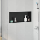 vidaXL Douche Niche Zwart 30 x 20 x 9,5 cm Roestvrij staal