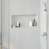 vidaXL Douche Niche Zwart 30 x 20 x 9,5 cm Roestvrij staal