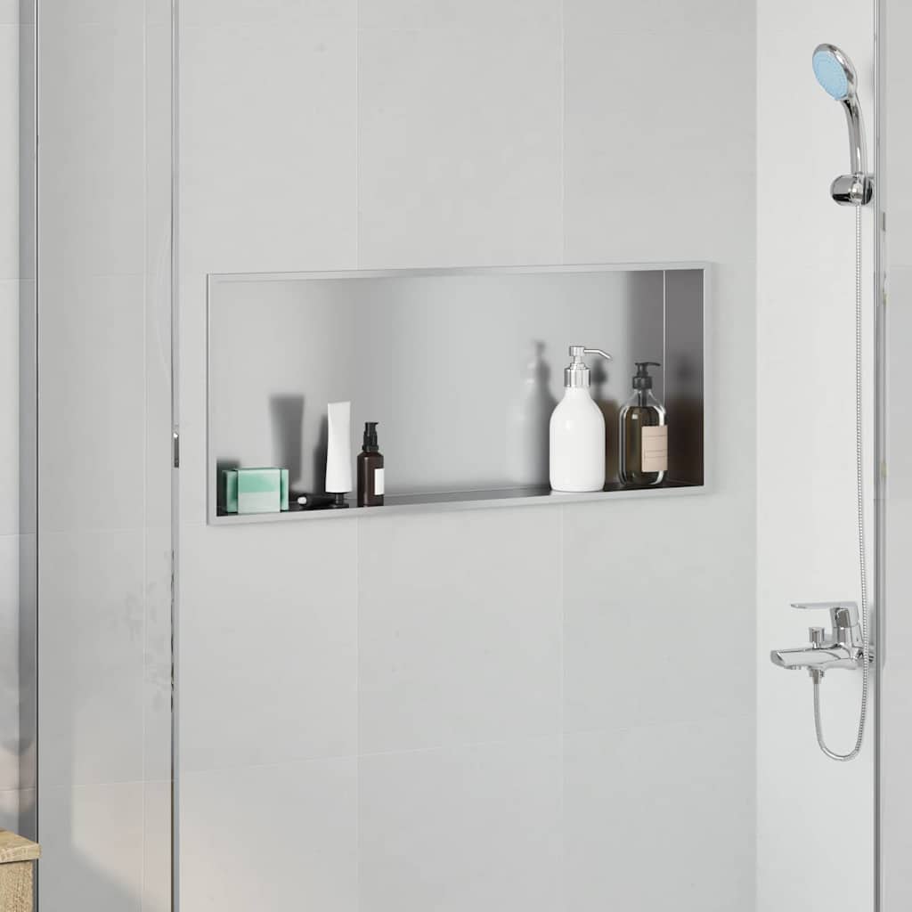 vidaXL Douche Niche Zwart 30 x 20 x 9,5 cm Roestvrij staal