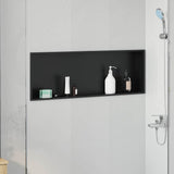 vidaXL Douche Niche Zwart 30 x 20 x 9,5 cm Roestvrij staal