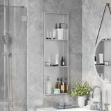 vidaXL Douche Niche Zwart 60 x 20 x 9,5 cm Roestvrij staal