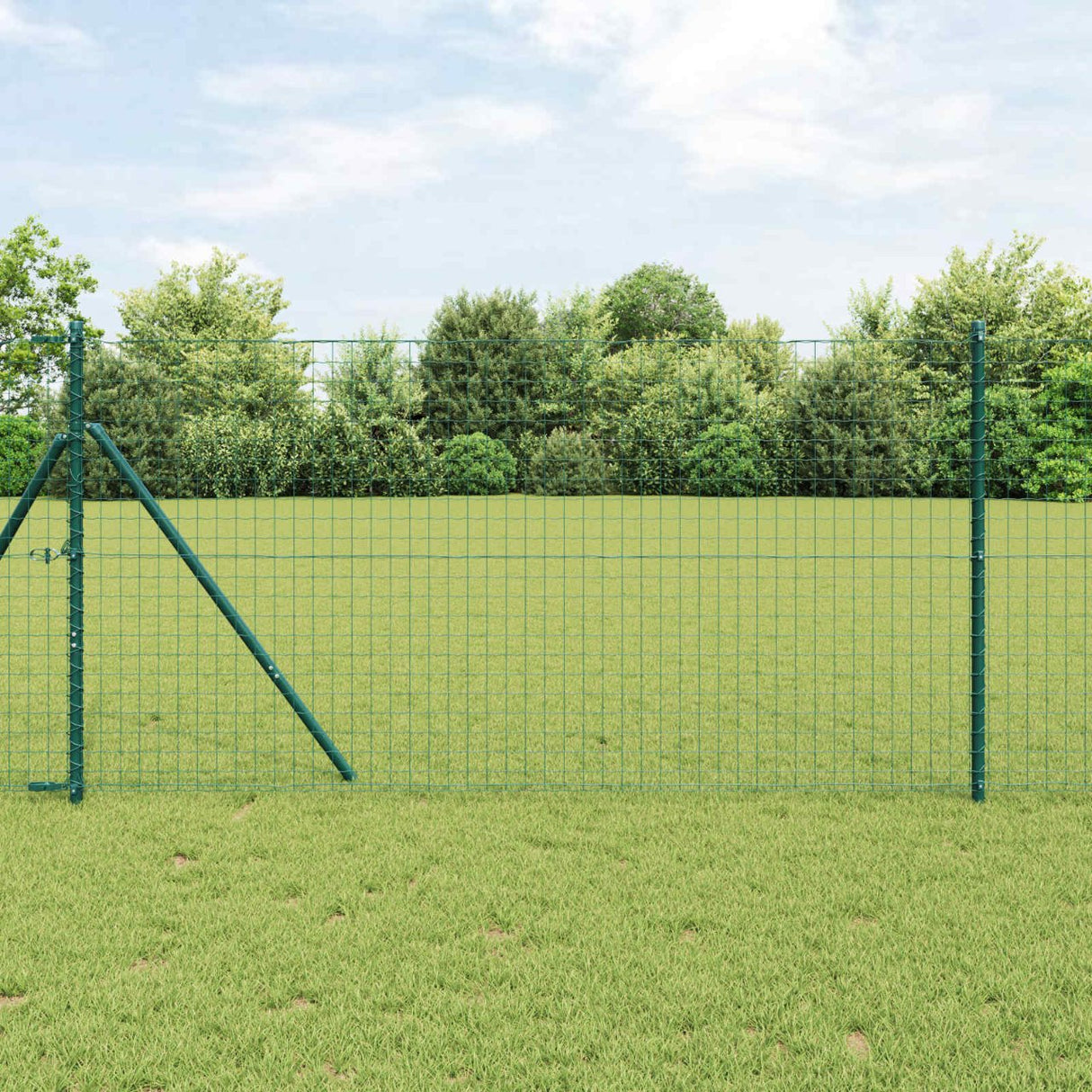 vidaXL Fence Post. 2 pcs Green 50 cm Powder-coated steel