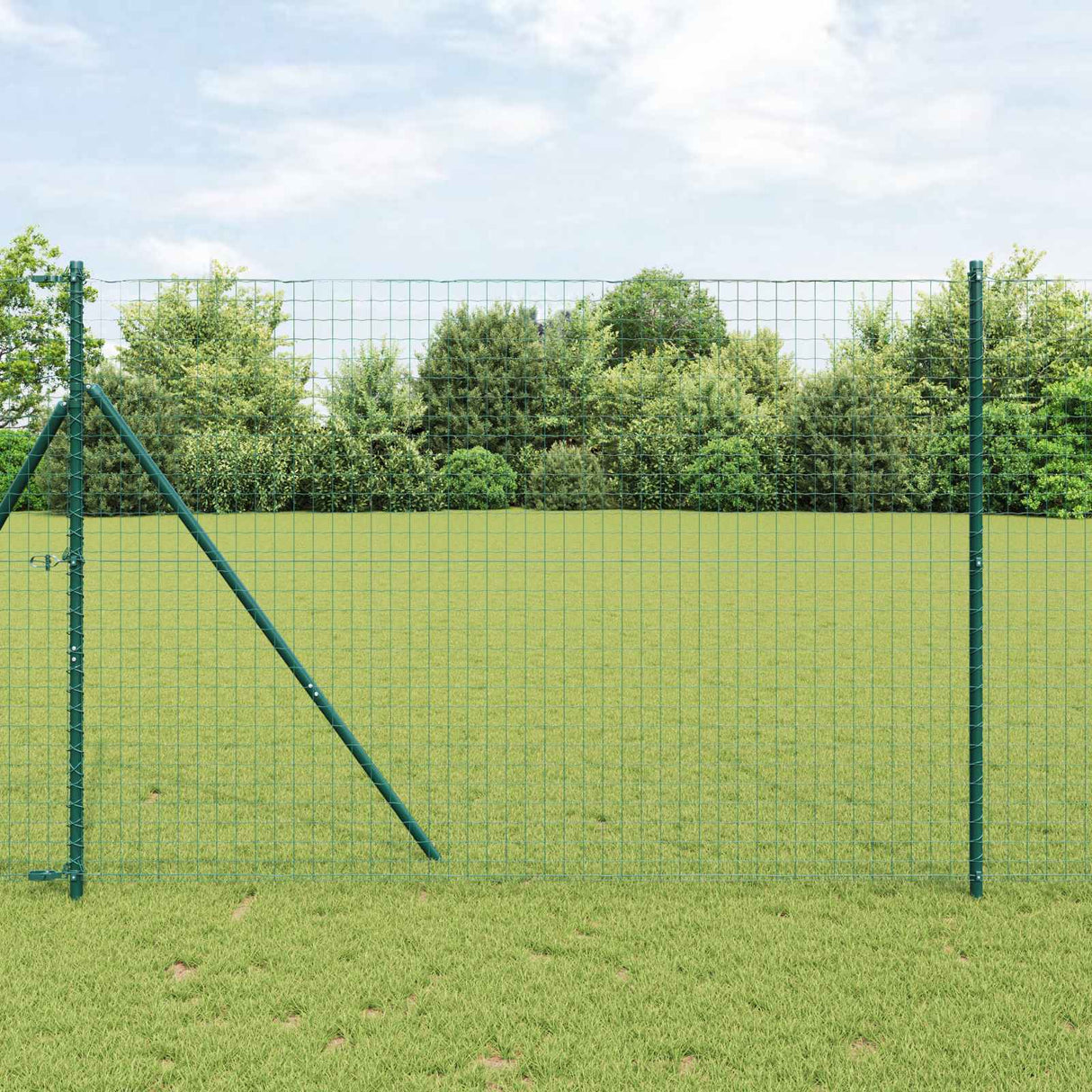 vidaXL Fence Post. 2 pcs Green 50 cm Powder-coated steel