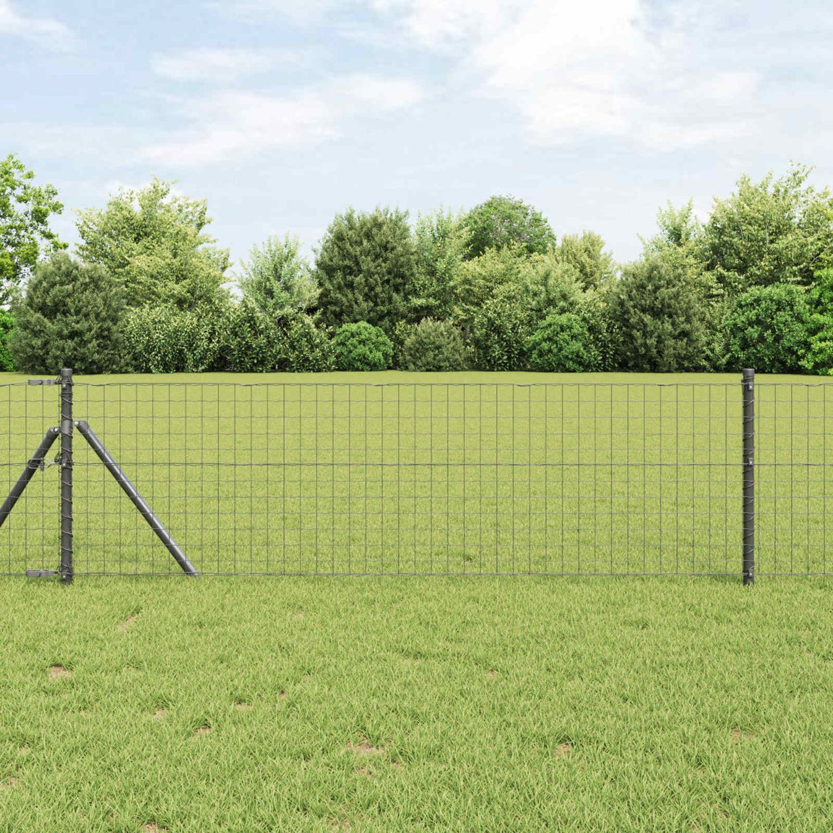 vidaXL Fence Post. 2 pcs Green 50 cm Powder-coated steel