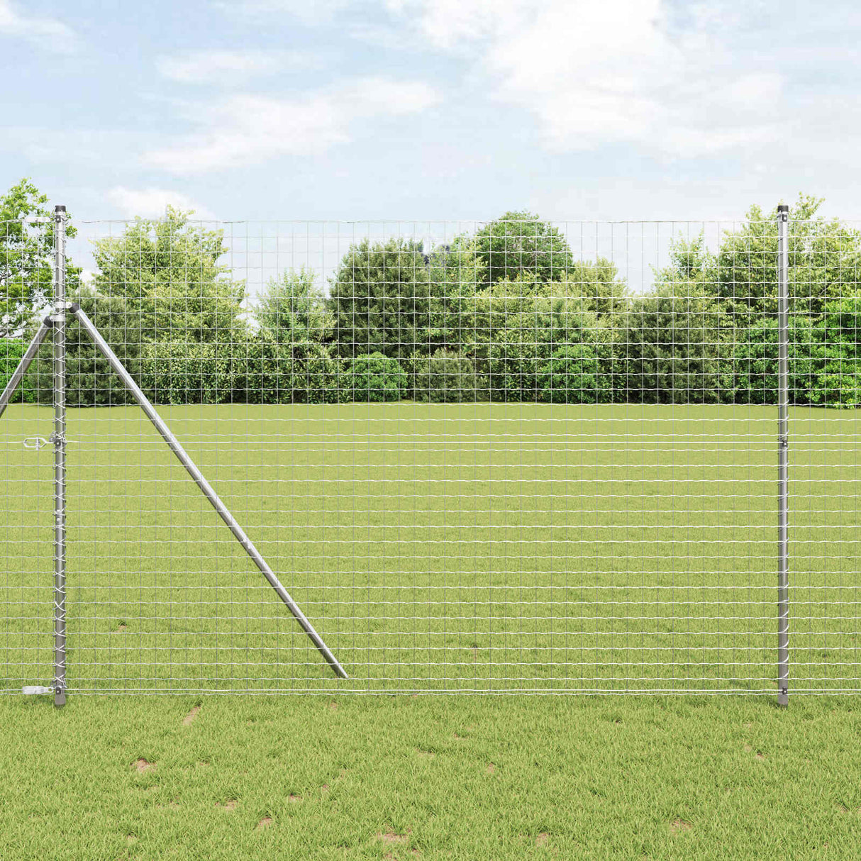 vidaXL Fence Post. 2 pcs Green 50 cm Powder-coated steel