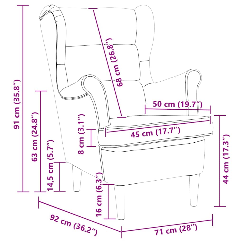 vidaXL Armchair Light Grey Velvet