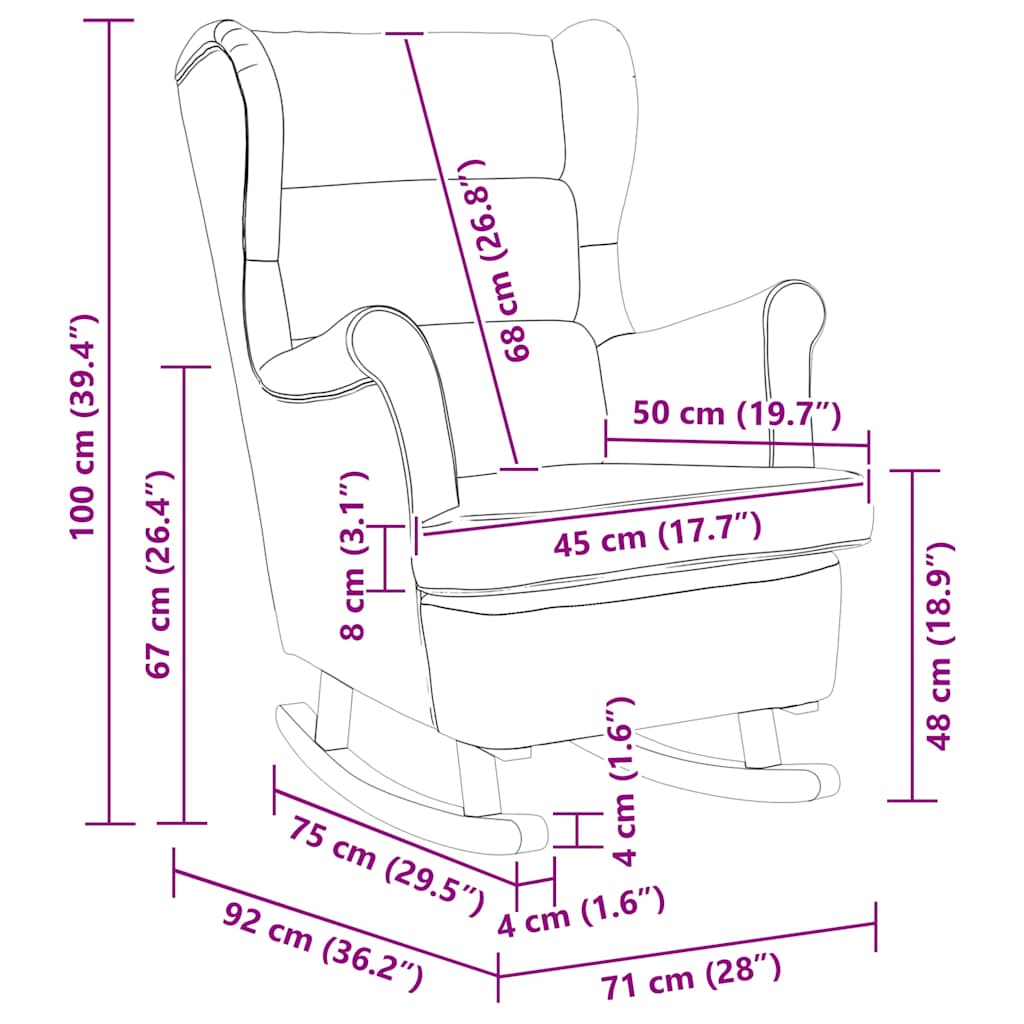 vidaXL Schommelstoel met kussen Lichtgrijs 92 x 71 x 100 cm Multiplex