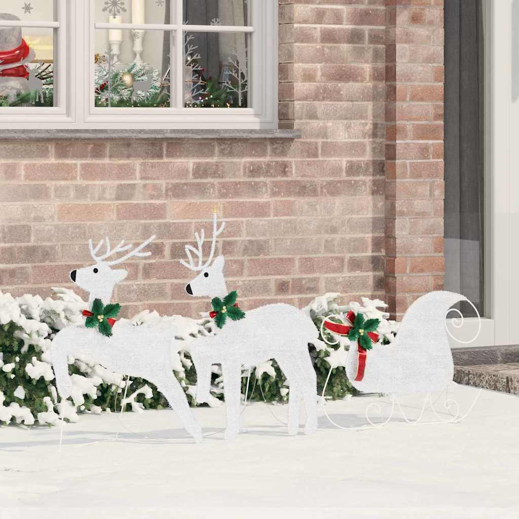 vidaXL LED Reindeer 5 pcs Gold Fabric