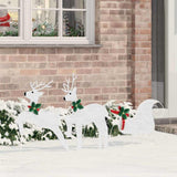 vidaXL LED Reindeer 5 pcs Gold Fabric