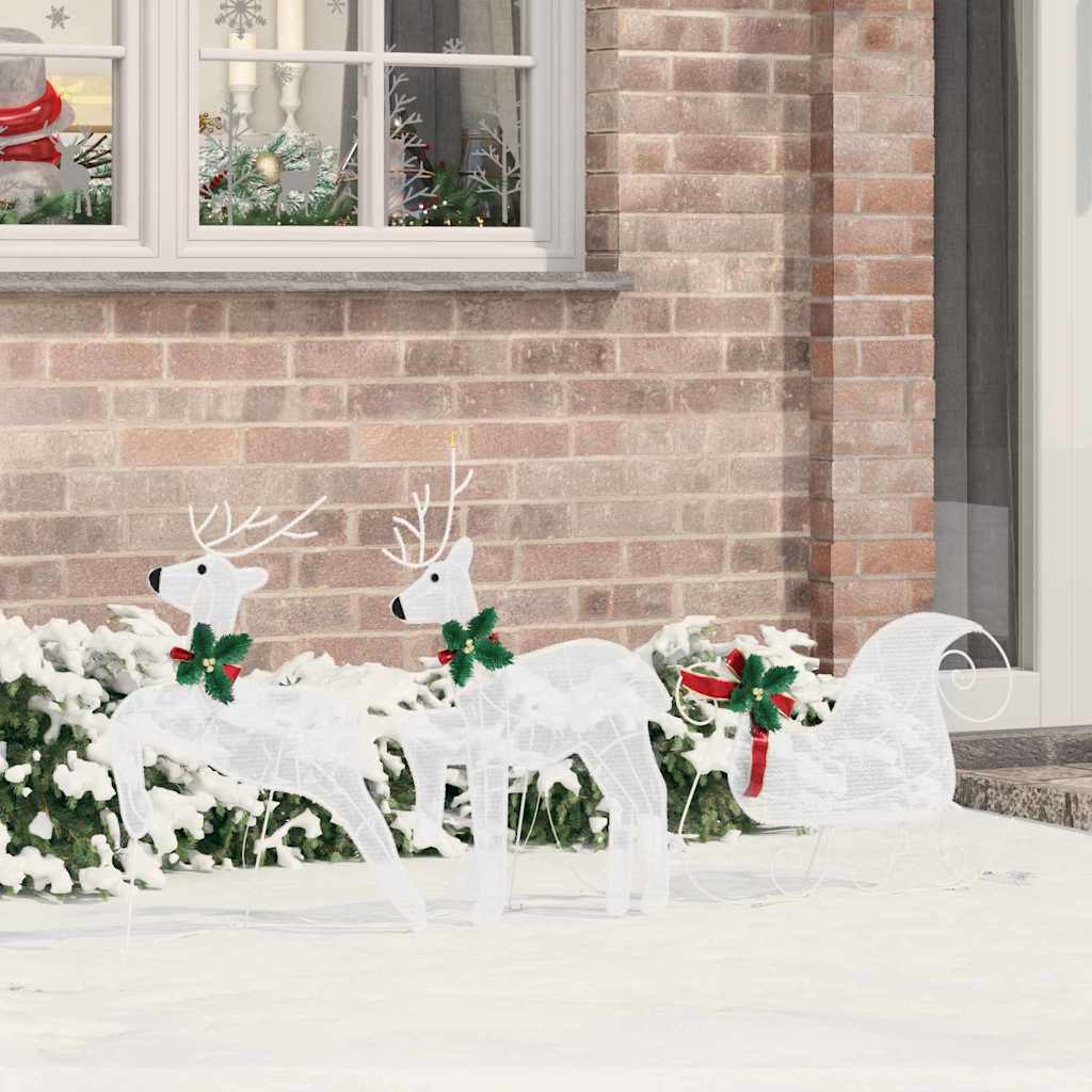 vidaXL LED Reindeer 5 pcs Gold Fabric