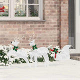 vidaXL LED Reindeer 5 pcs Gold Fabric