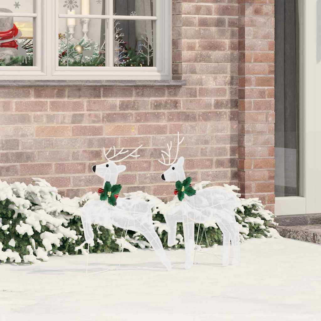 vidaXL LED Reindeer 4 pcs Gold Fabric