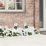 vidaXL LED Reindeer 4 pcs Gold Fabric