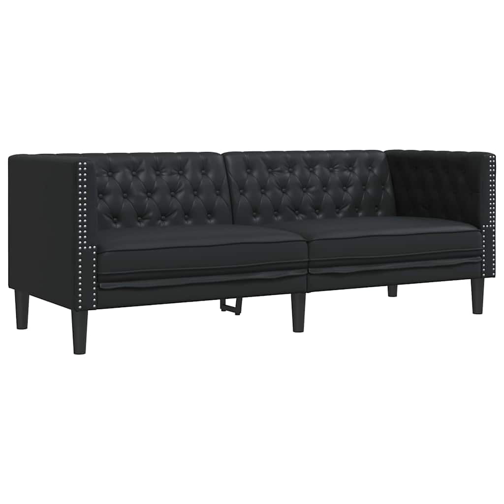 vidaXL Bank Zwart 194 x 74,5 x 70,5 cm PVC