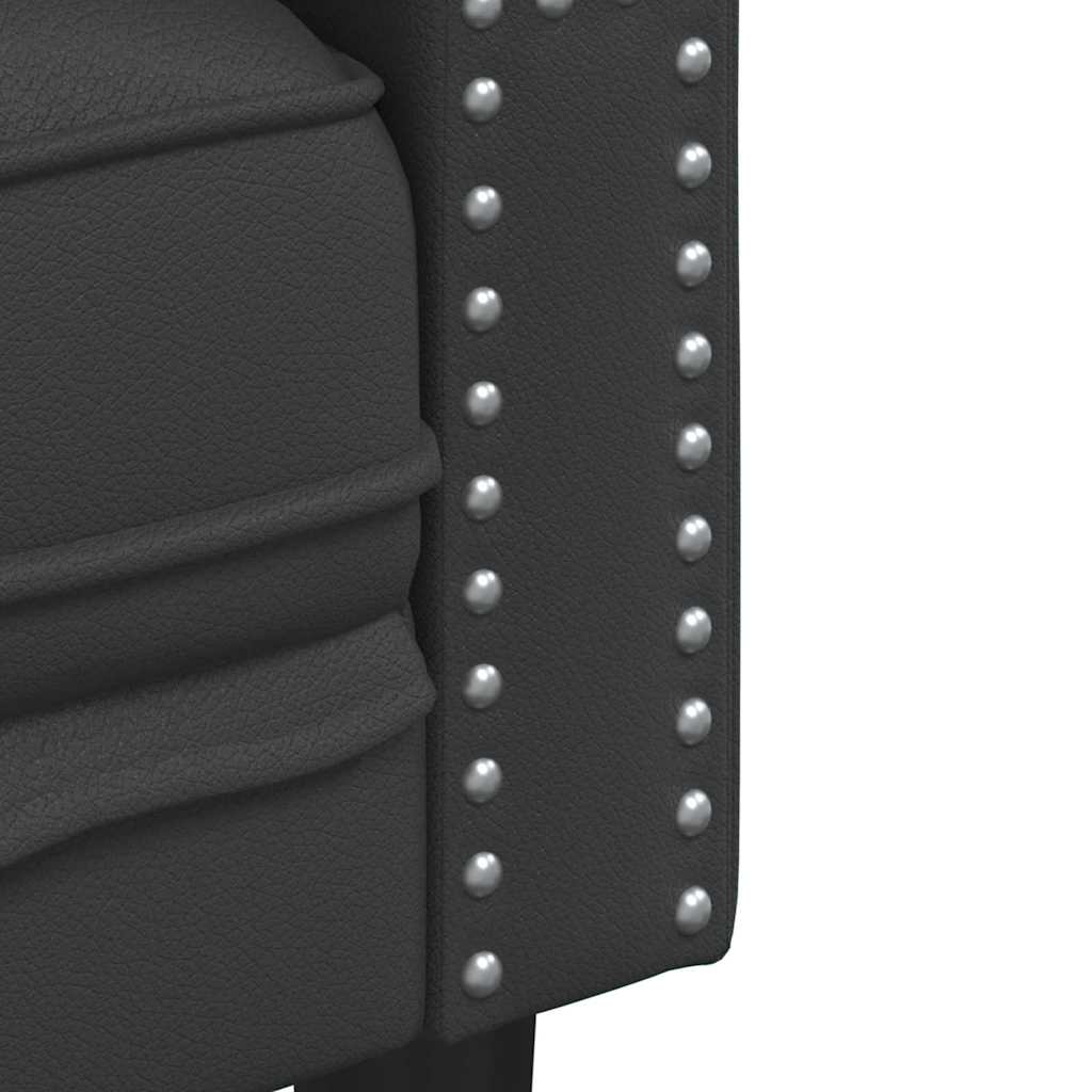 vidaXL Bank Zwart 194 x 74,5 x 70,5 cm PVC