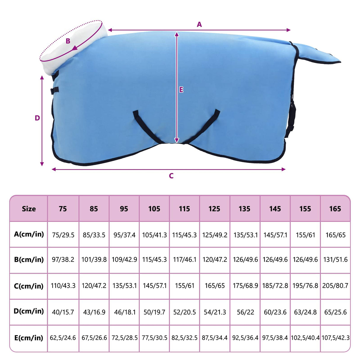 vidaXL Horse Blanket Full Aqua 75 cm Polar Fleece