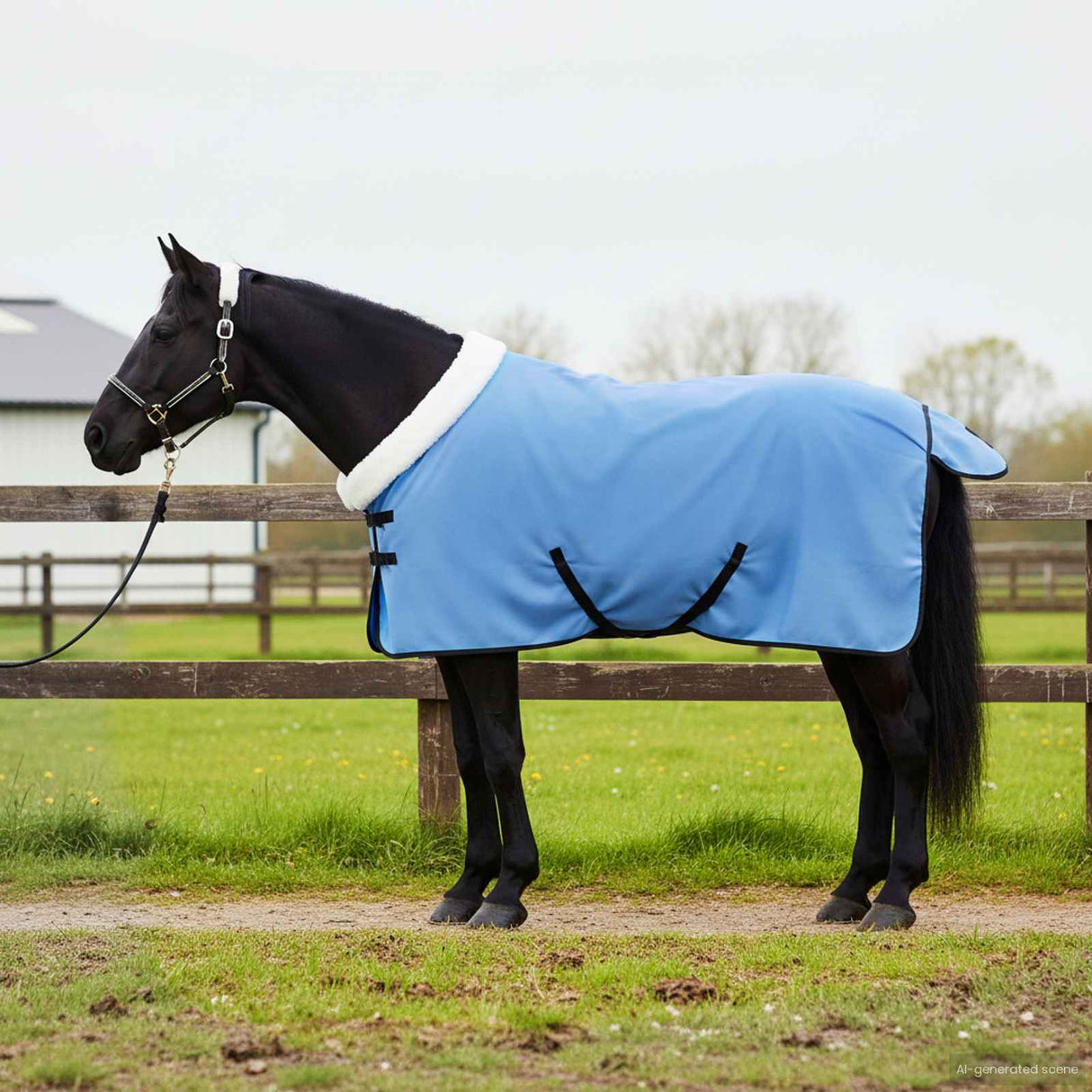 vidaXL Horse Blanket Full Aqua 75 cm Polar Fleece