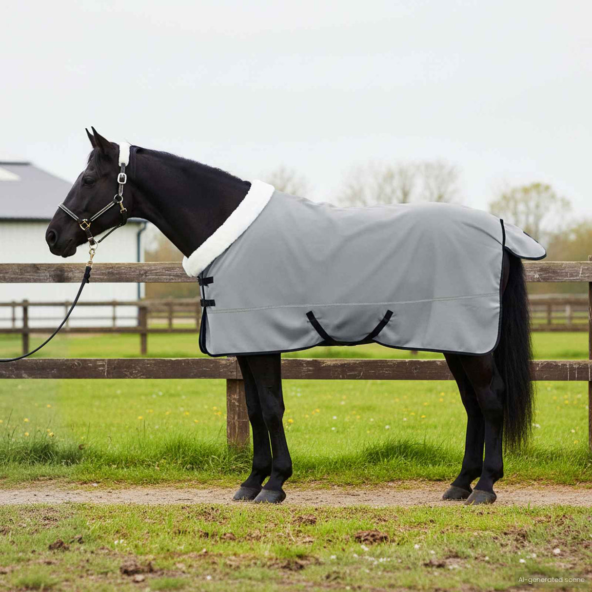 vidaXL Horse Blanket Full Aqua 75 cm Polar Fleece