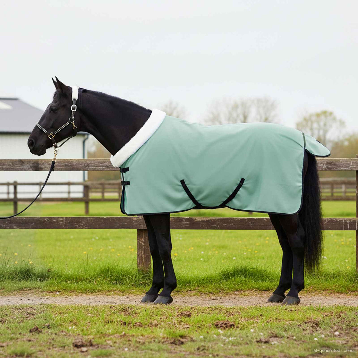 vidaXL Horse Blanket Full Aqua 75 cm Polar Fleece