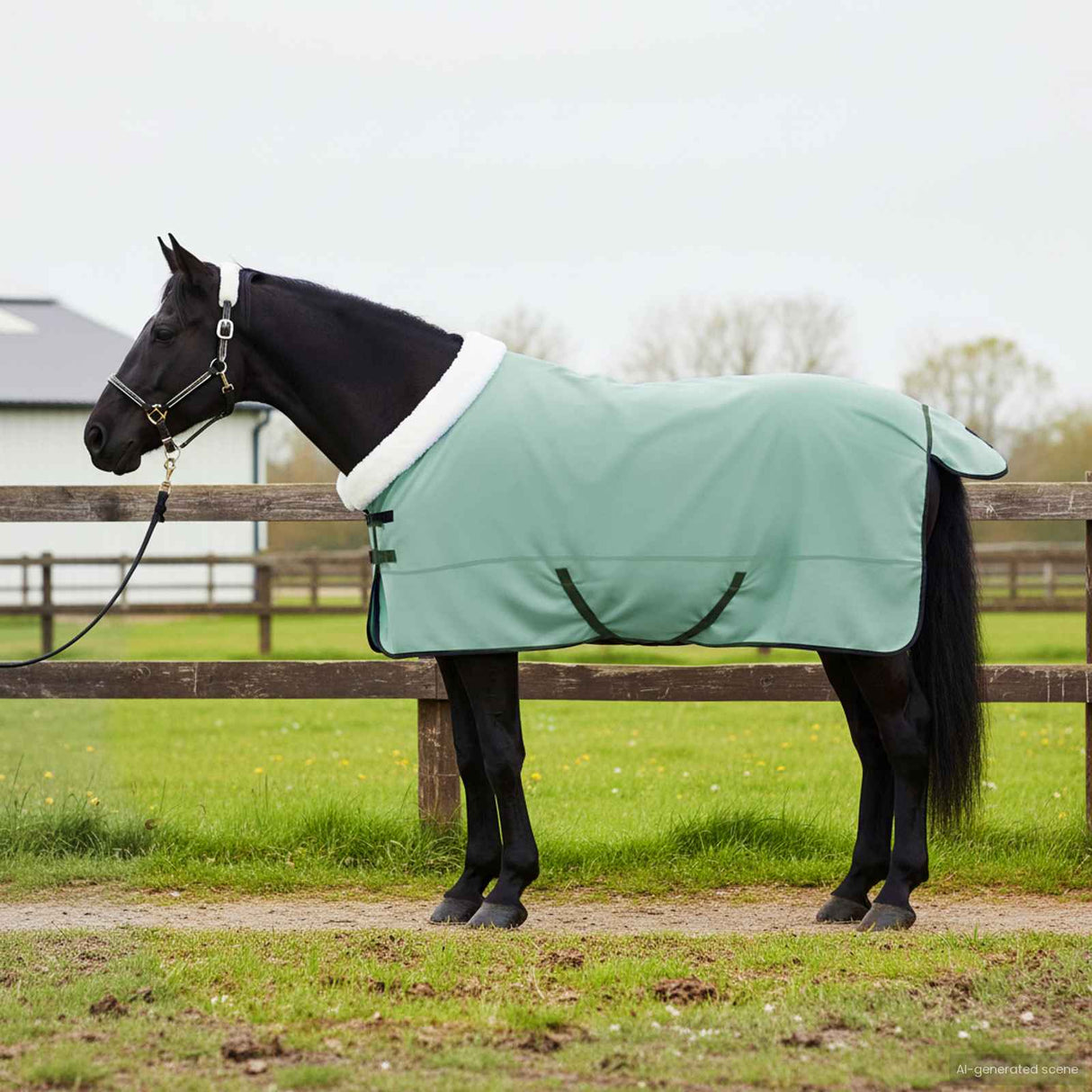 vidaXL Horse Blanket Full Aqua 75 cm Polar Fleece