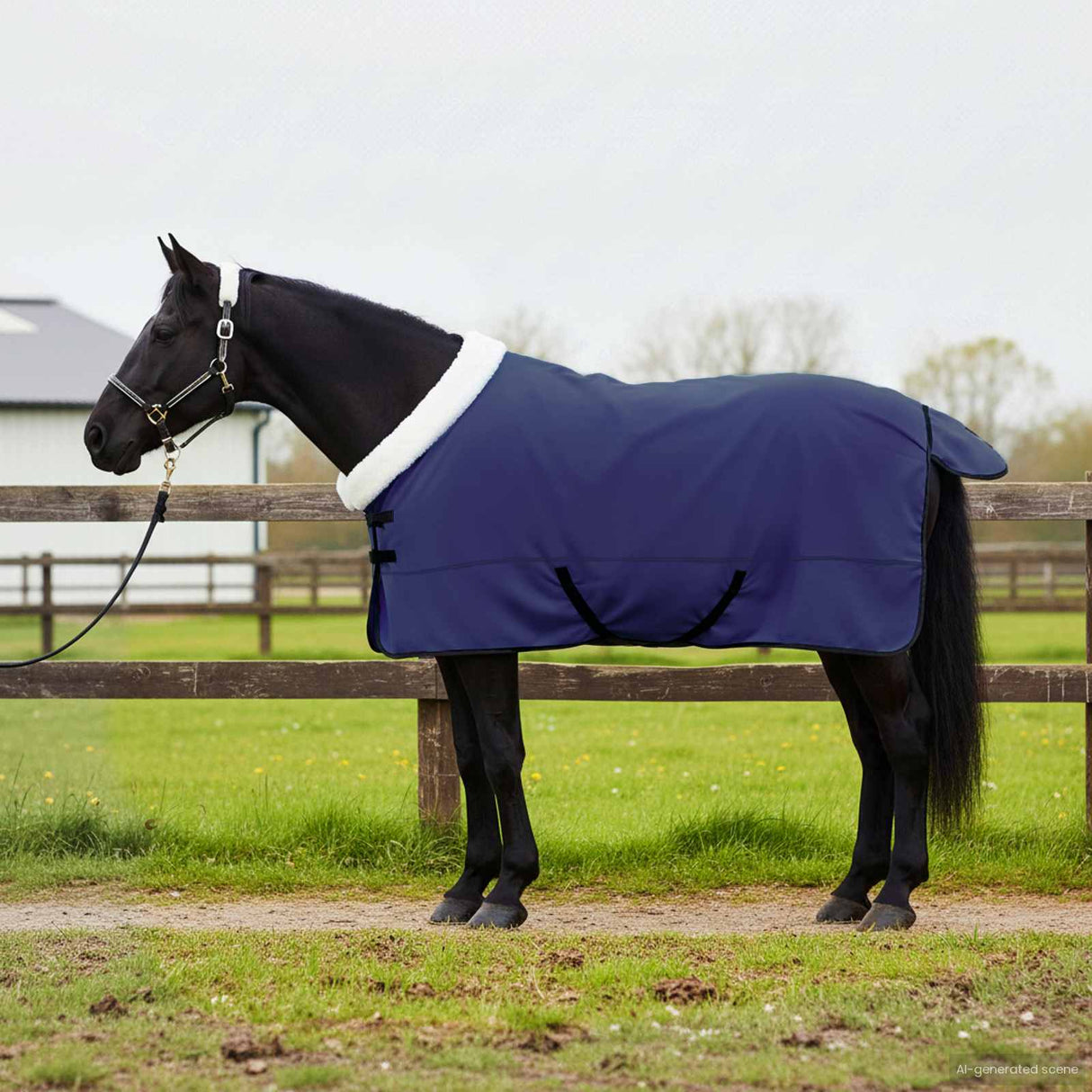 vidaXL Horse Blanket Full Aqua 75 cm Polar Fleece