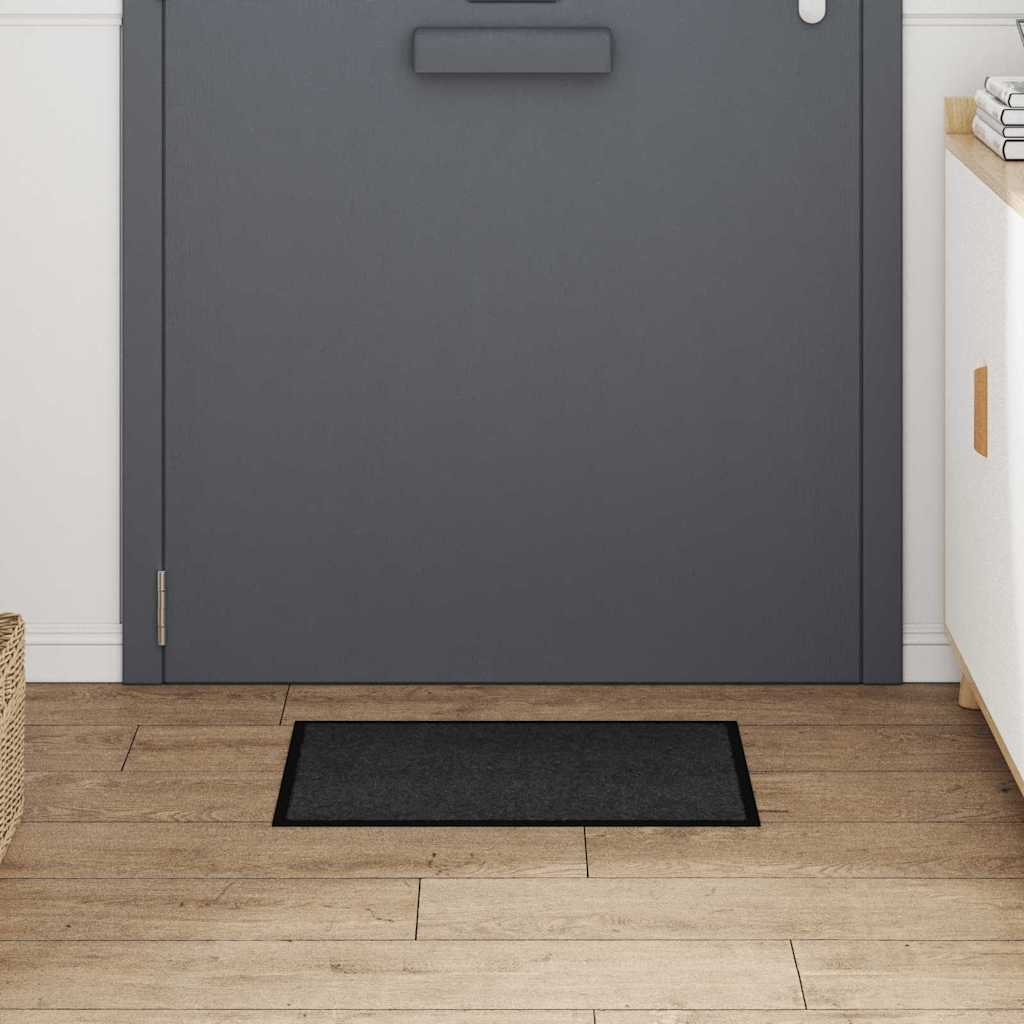 vidaXL Deurmat Antraciet 60 x 40 x 1.2 cm Teddy Stof