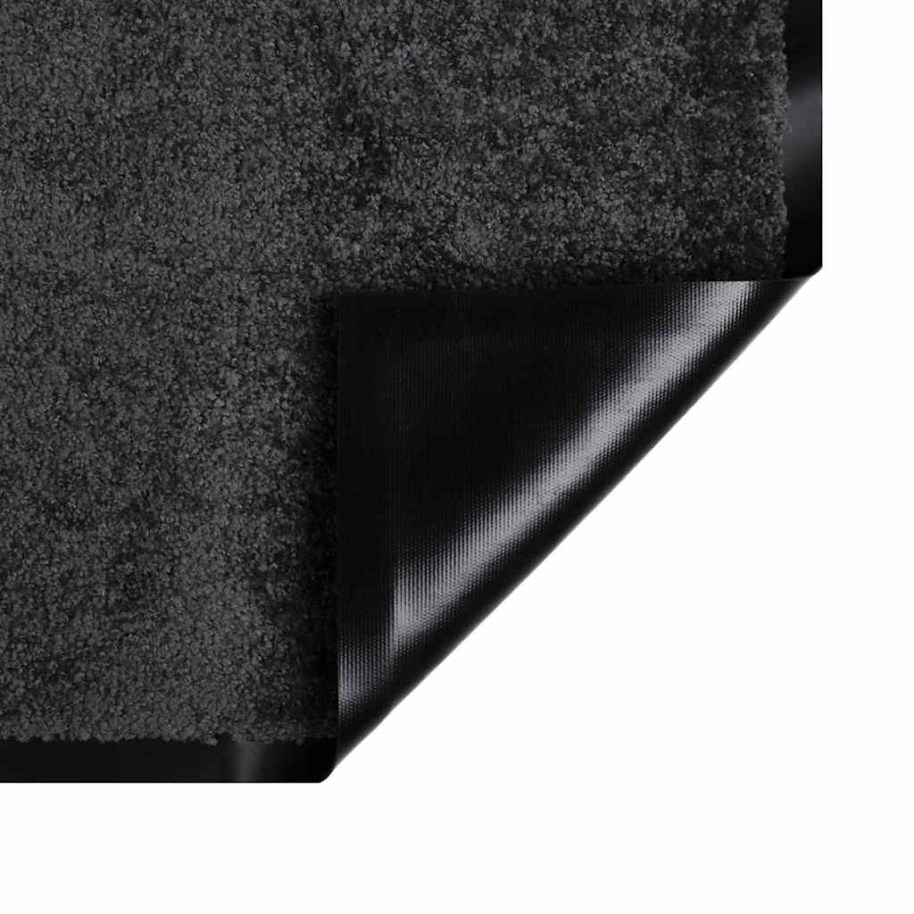 vidaXL Deurmat Antraciet 60 x 40 x 1.2 cm Teddy Stof