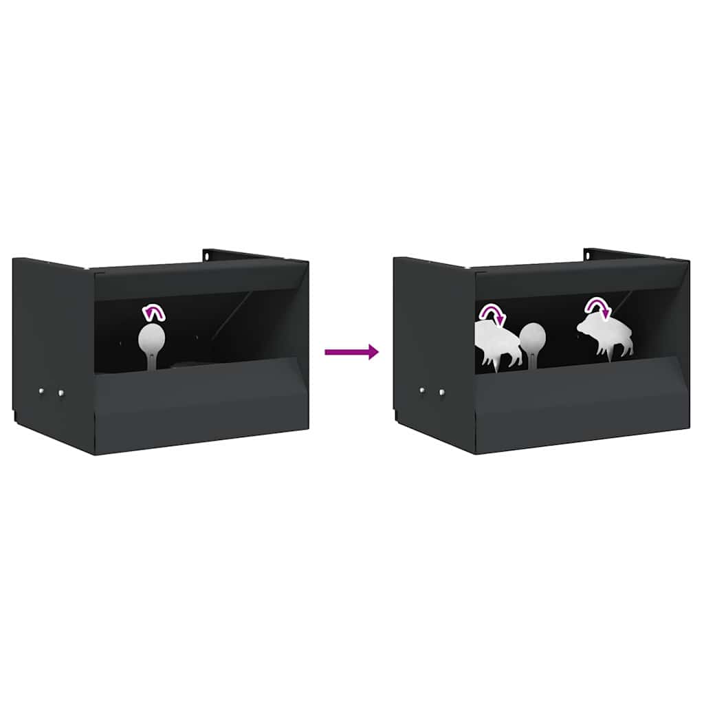 vidaXL Pellet Trap Box Black 29 x 22 x 20 cm Steel