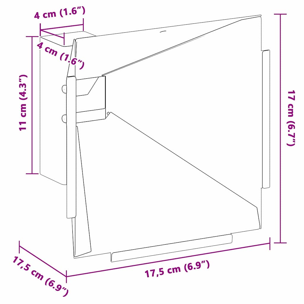 vidaXL Kogelvanger Zwart 17.5 x 17.5 x 17 cm Staal