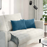 vidaXL Zitkussens 2 pcs Blauw 50 x 30 cm Corduroy stof