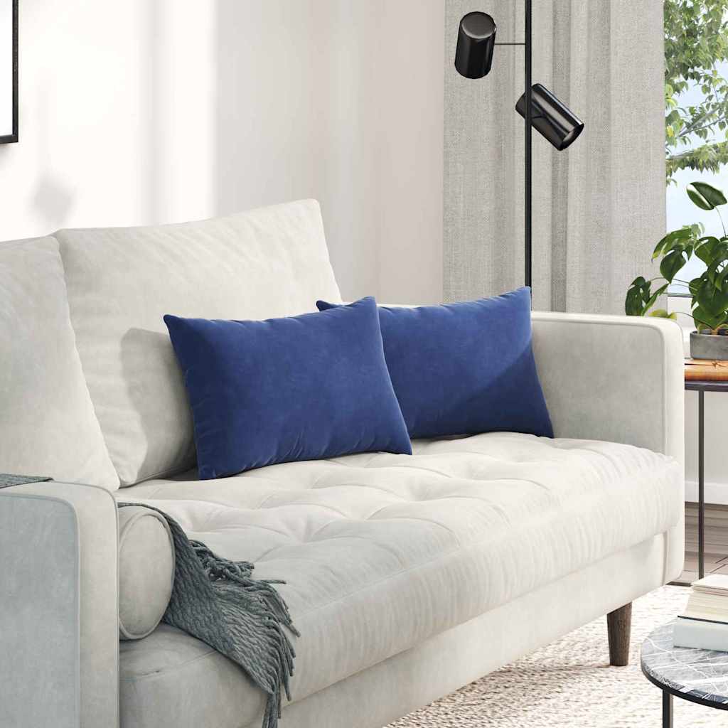 vidaXL Zitkussens 2 pcs Blauw 50 x 30 cm Corduroy stof