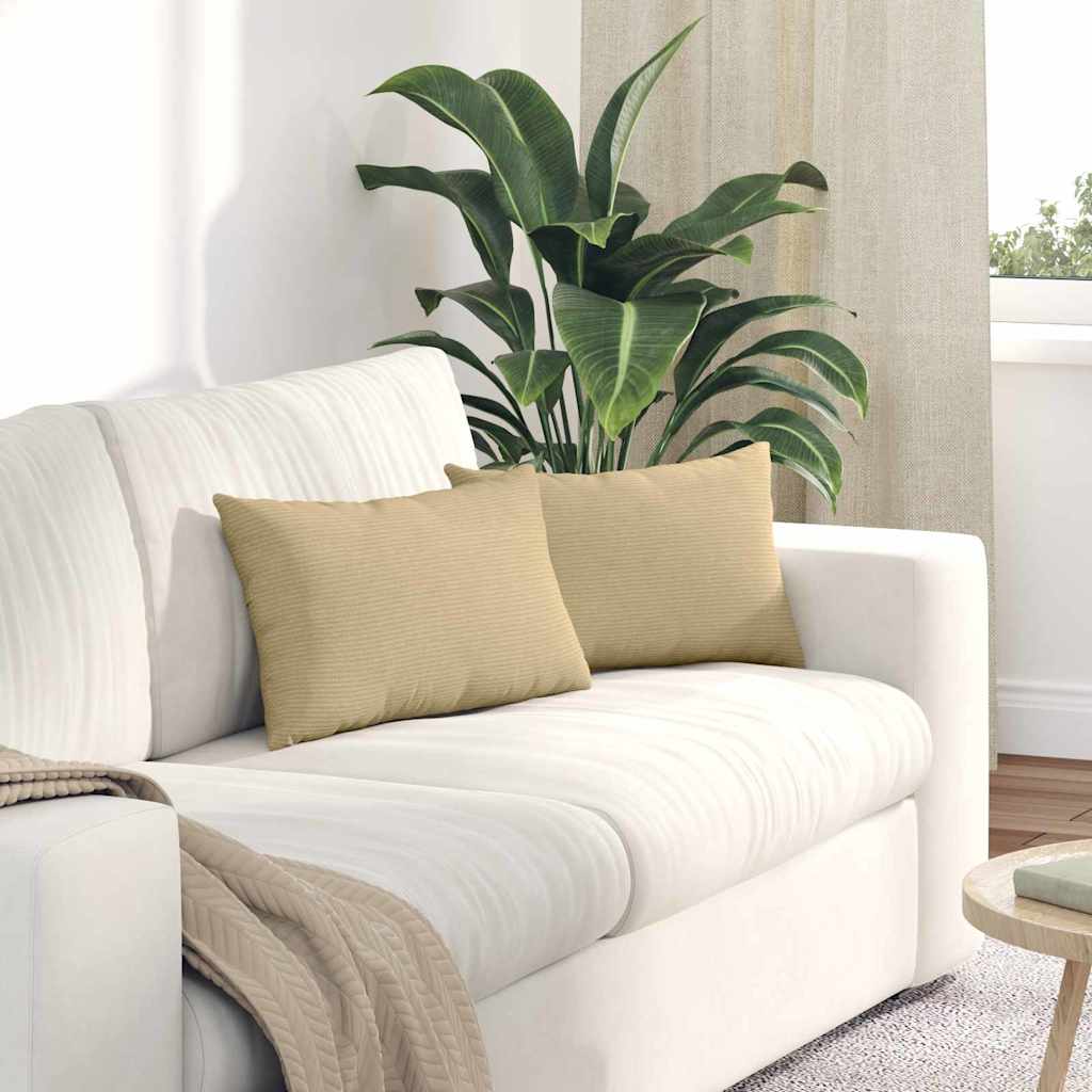 vidaXL Zitkussens 2 pcs Lichtgrijs 50 x 30 cm Corduroy stof