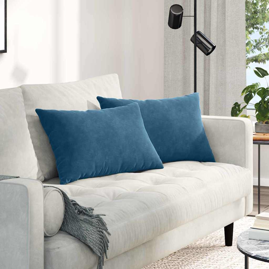 vidaXL Zitkussens 2 pcs Blauw 50 x 30 cm Corduroy stof