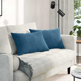 vidaXL Zitkussens 2 pcs Blauw 50 x 30 cm Corduroy stof