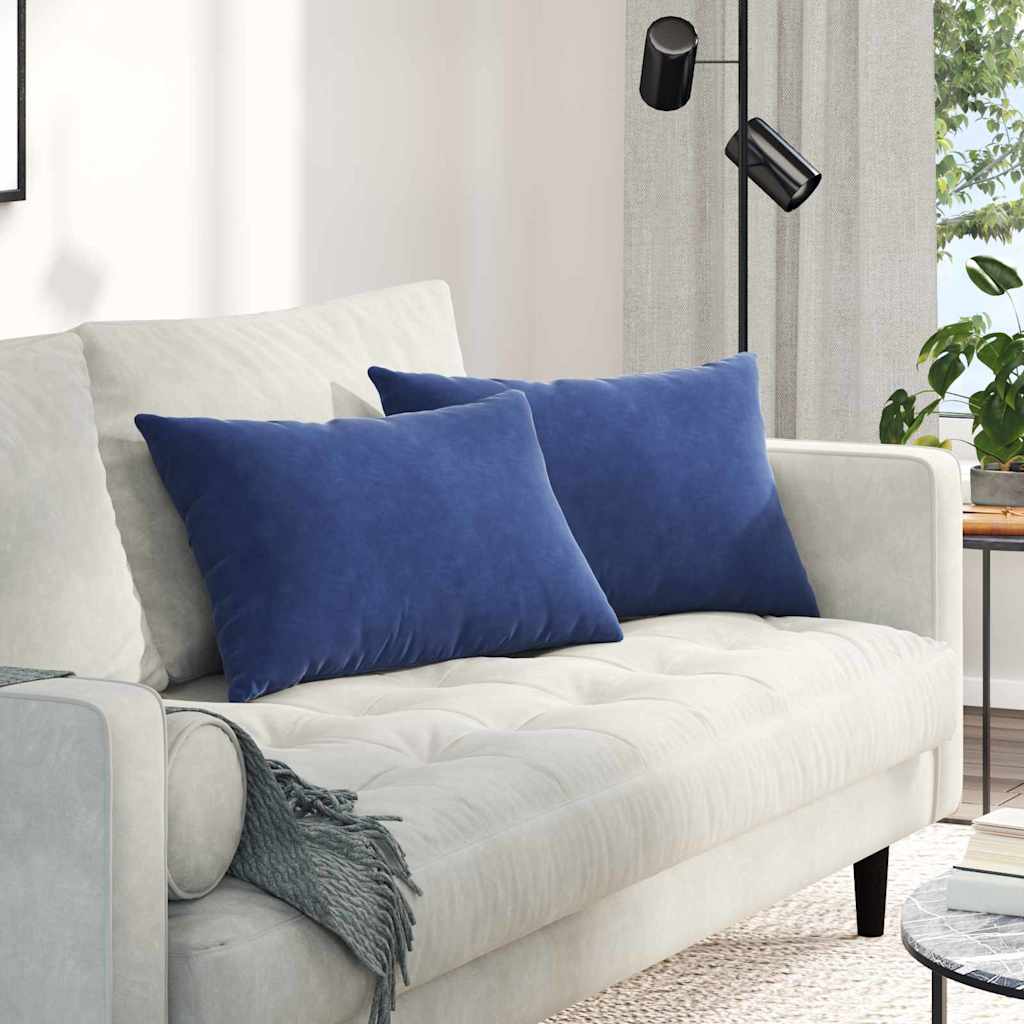 vidaXL Zitkussens 2 pcs Blauw 50 x 30 cm Corduroy stof