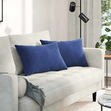 vidaXL Zitkussens 2 pcs Blauw 50 x 30 cm Corduroy stof