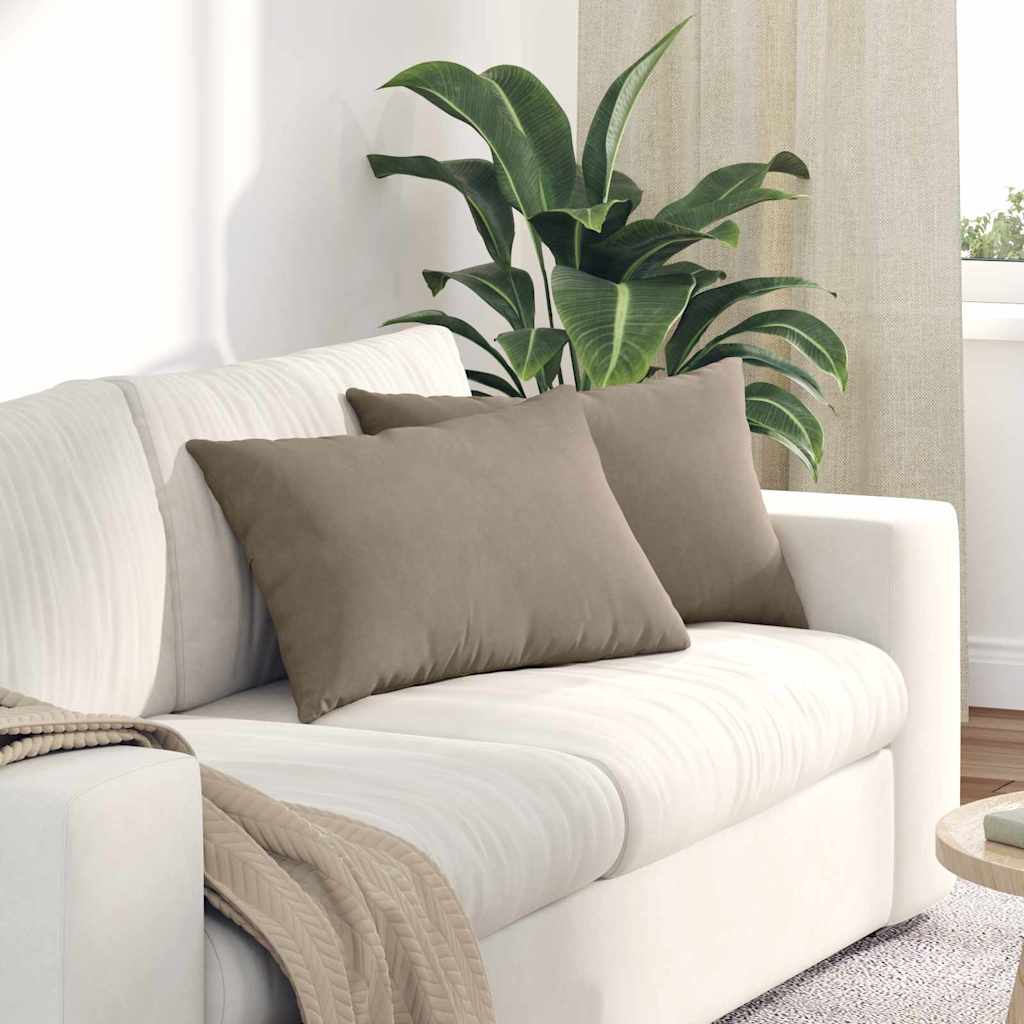 vidaXL Zitkussens 2 pcs Taupe 60 x 40 cm Stof