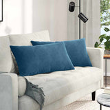 vidaXL Zitkussens 2 pcs Blauw 50 x 30 cm Corduroy stof