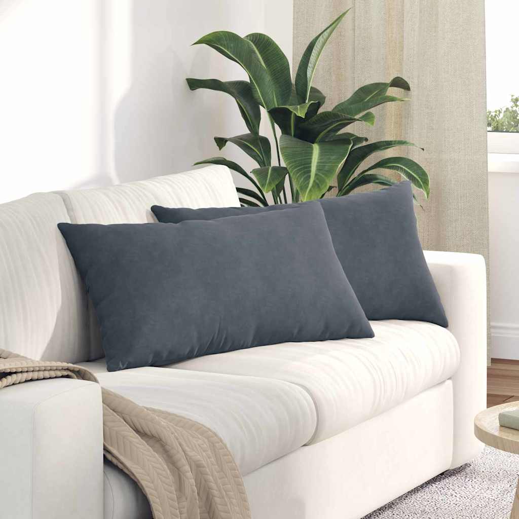vidaXL Zitkussens 2 pcs Blauw 50 x 30 cm Corduroy stof