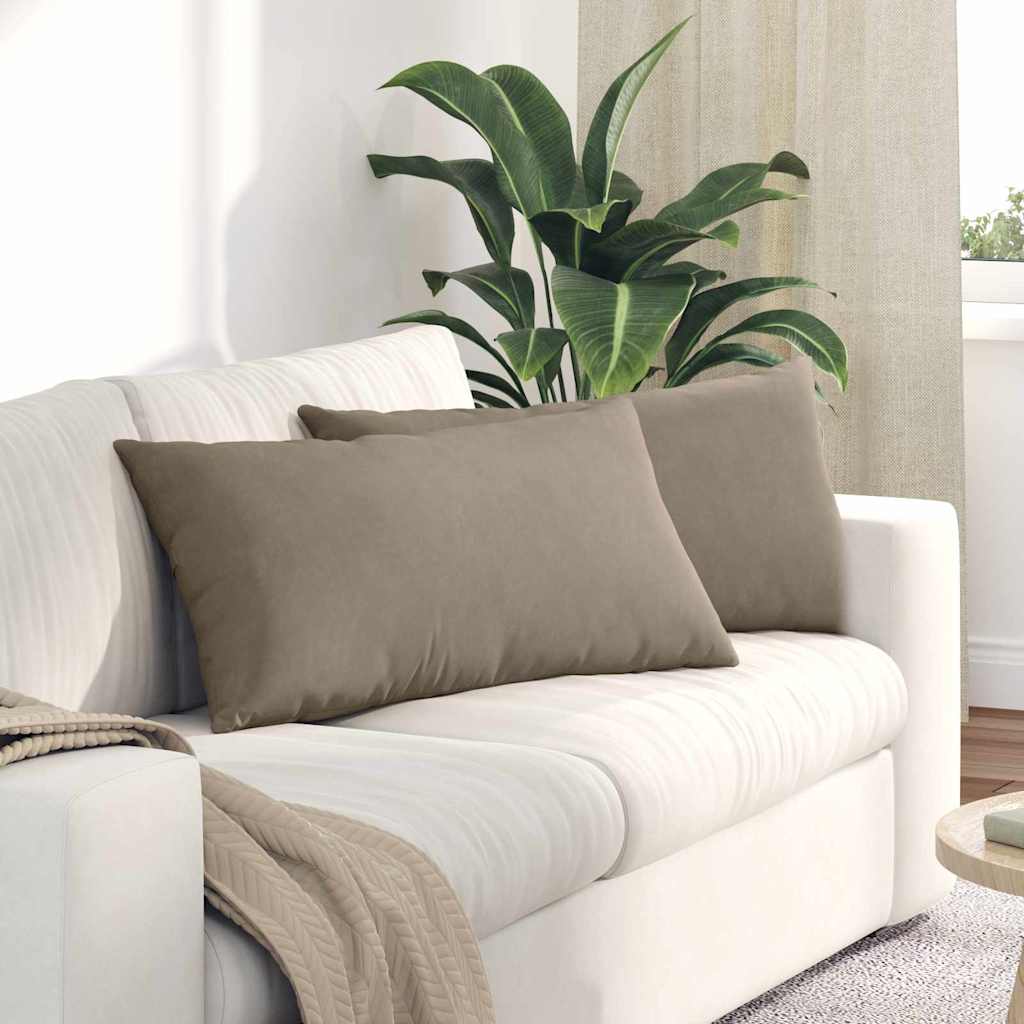 vidaXL Zitkussens 2 pcs Taupe 60 x 40 cm Stof