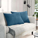 vidaXL Zitkussens 2 pcs Blauw 50 x 30 cm Corduroy stof
