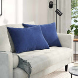 vidaXL Zitkussens 2 pcs Blauw 50 x 30 cm Corduroy stof