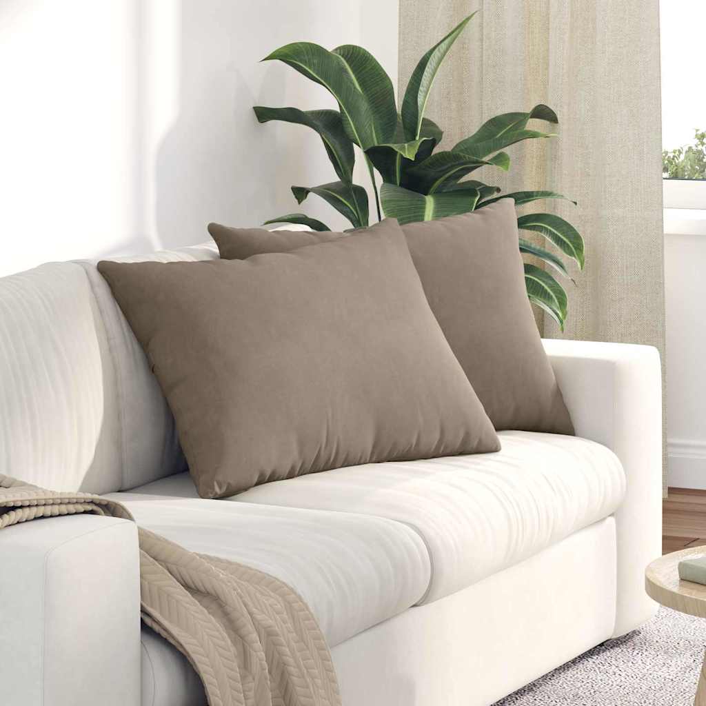 vidaXL Zitkussens 2 pcs Taupe 60 x 40 cm Stof
