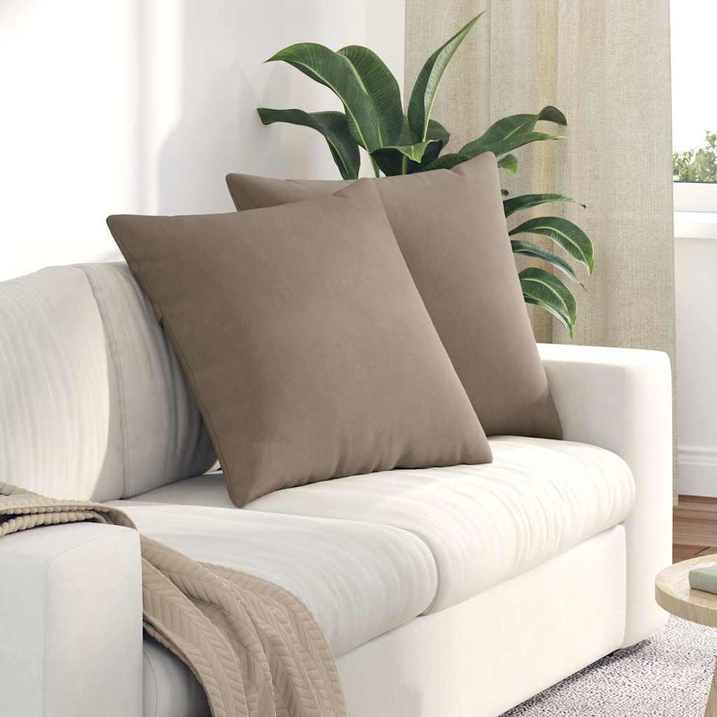 vidaXL Zitkussens 2 pcs Taupe 60 x 40 cm Stof
